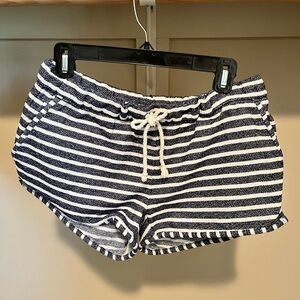 J. Crew Navy and White Striped Women's Drawstring Shorts